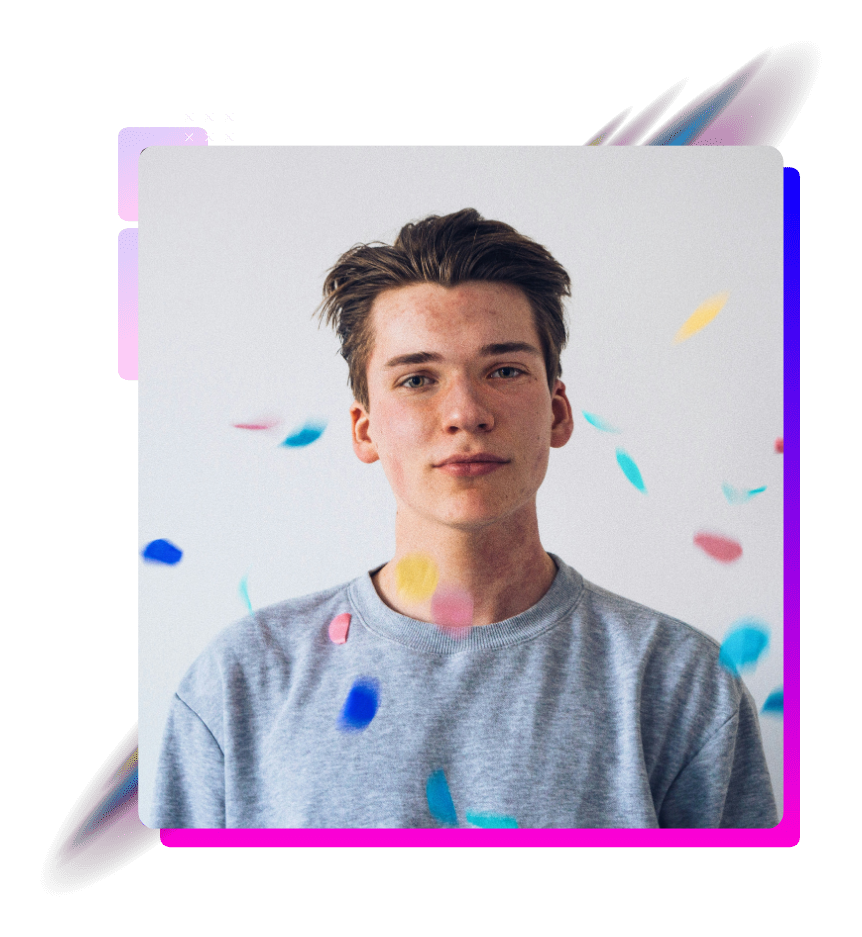 white boy in confetti