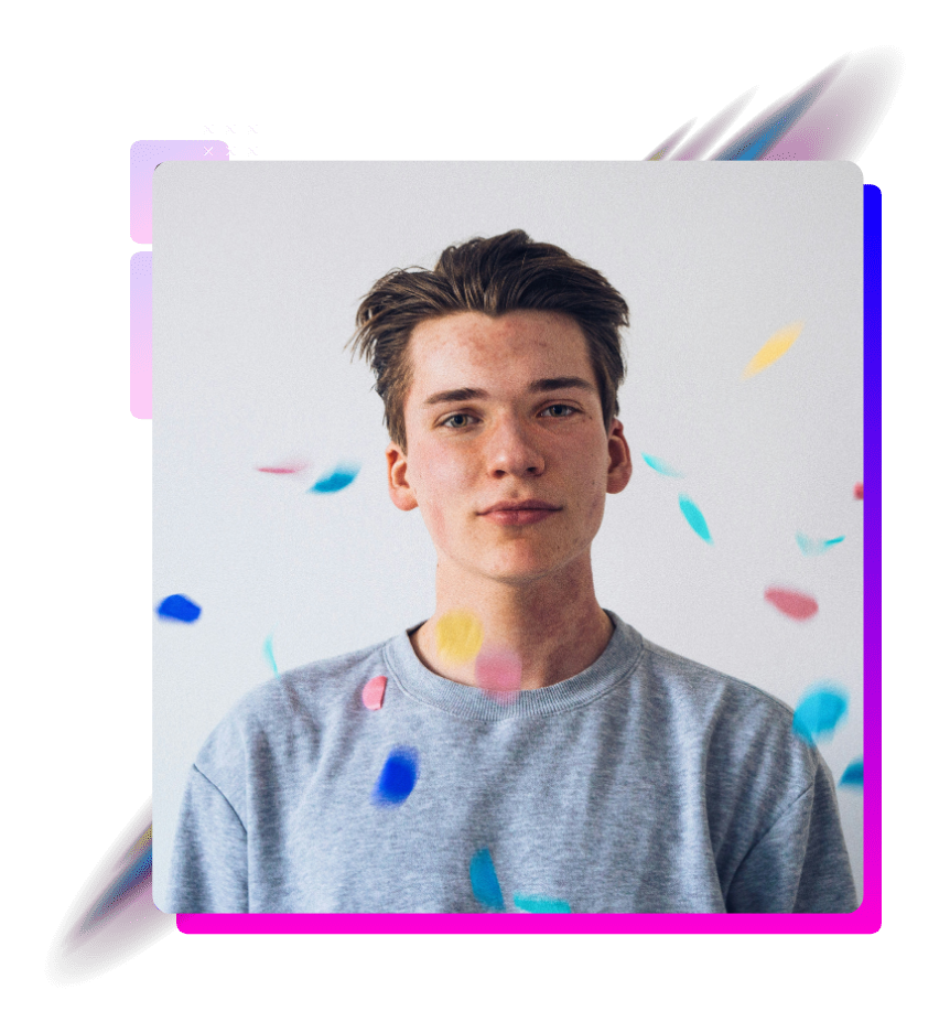 white boy in confetti